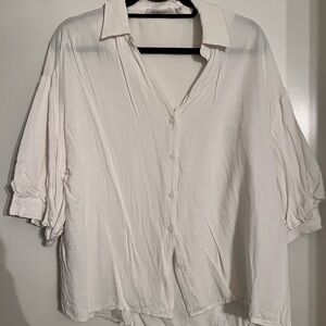 Red Dress Boutique Cream Button Down Shirt